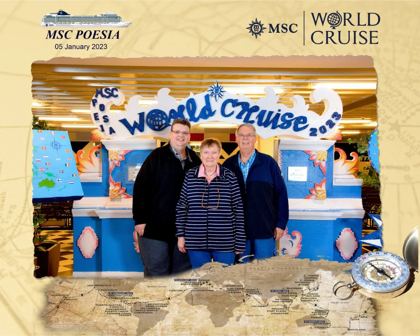 Our embarkation photo was taken by the MSC photographer.