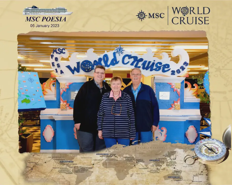 Our embarkation photo was taken by the MSC photographer.