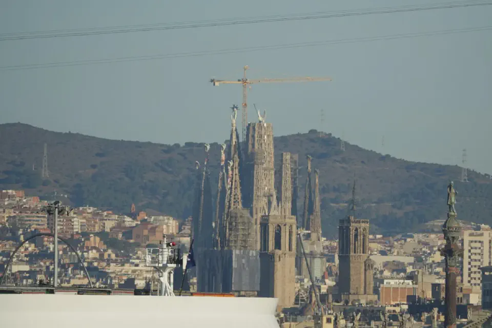 A view of the real Sagrada Família from the ship.
