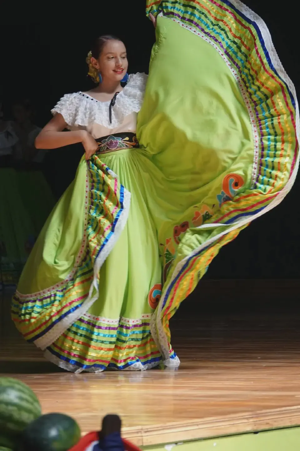 We watched a show featuring traditional costumes.