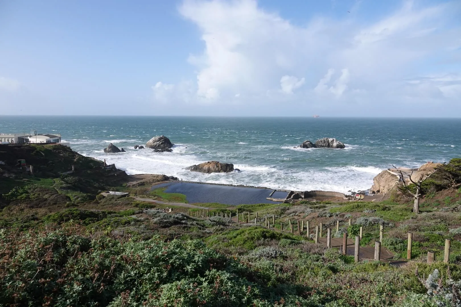 The view of the Pacific coast from the Cliff House.