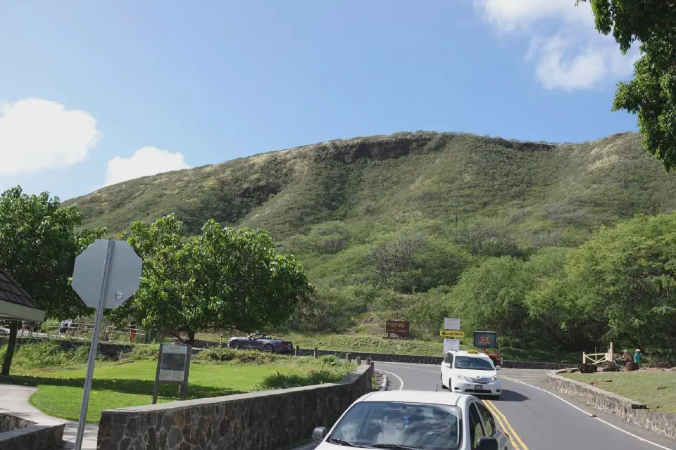 The crater rim of the extinct volcano.