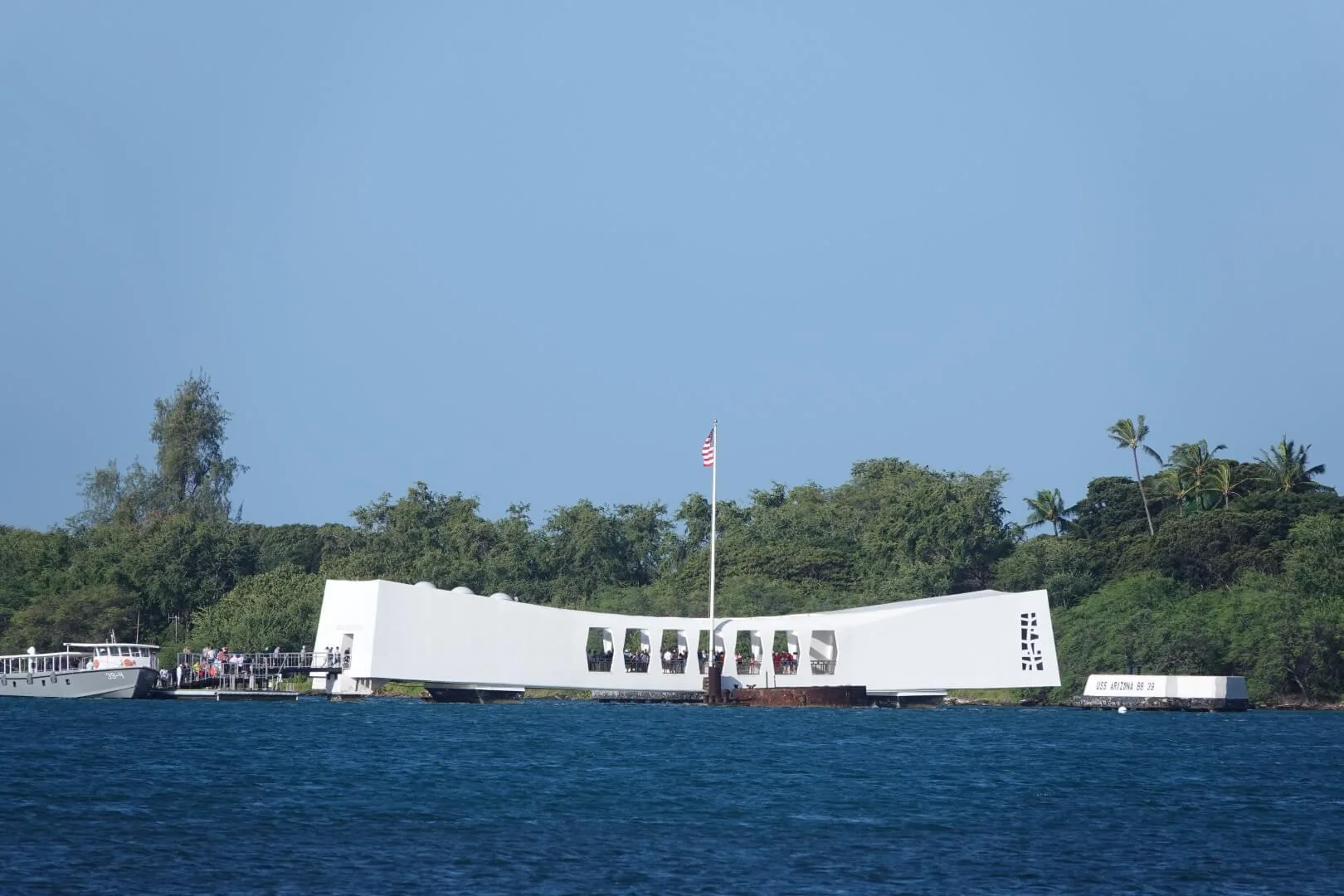 The Arizona Memorial honoring the fallen sailors.
