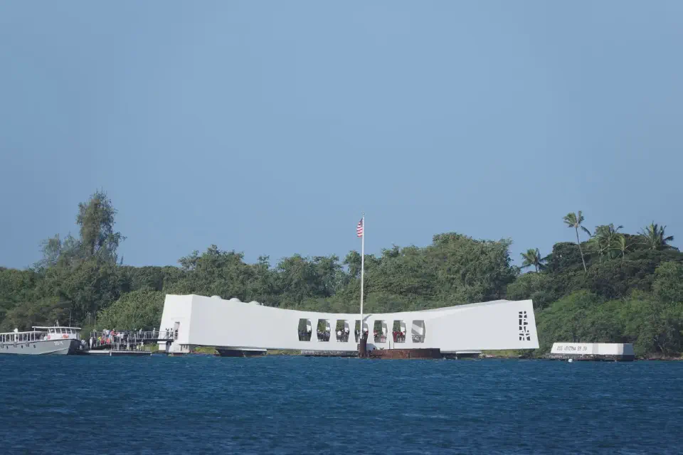 The Arizona Memorial honoring the fallen sailors.