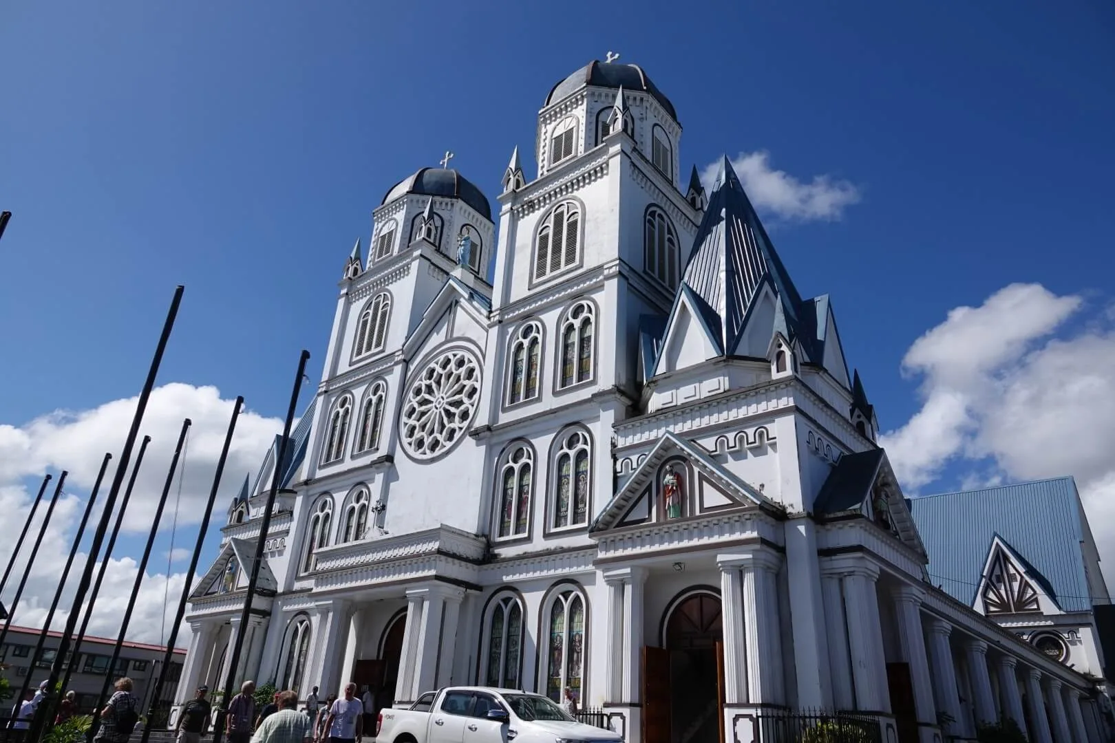 The exterior of the Cathedral of the Immaculate Conception.