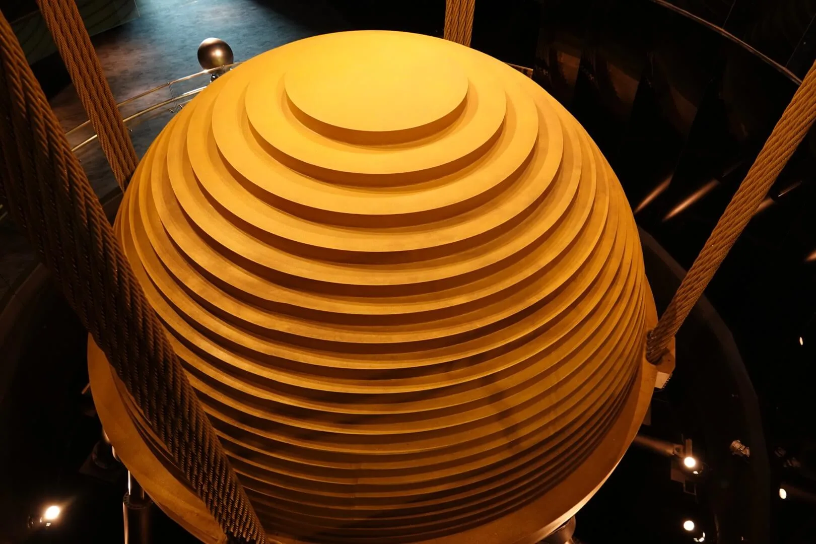 A look at the massive tuned mass damper inside the tower.