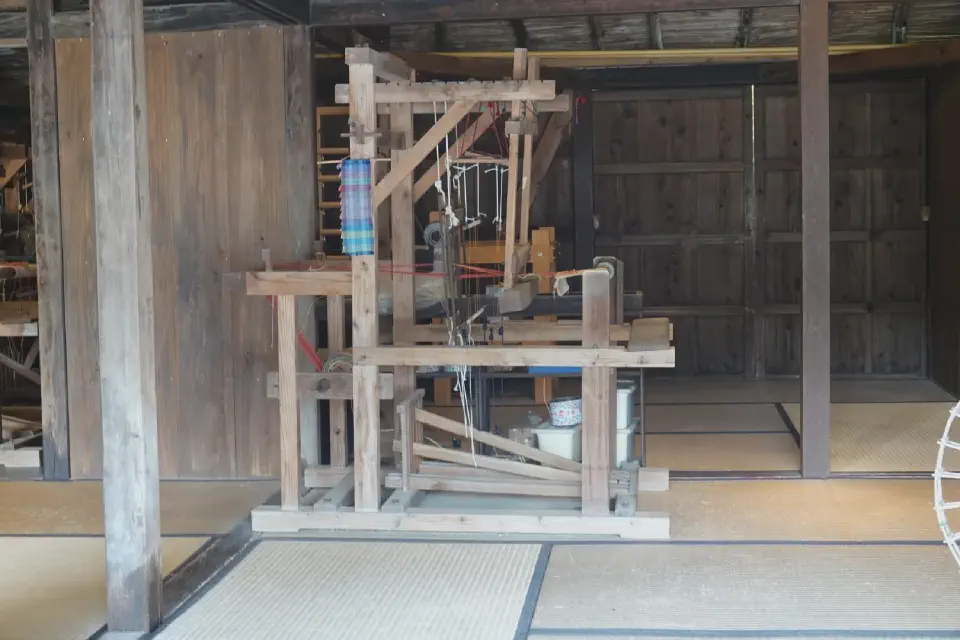 A look at an old weaving loom.