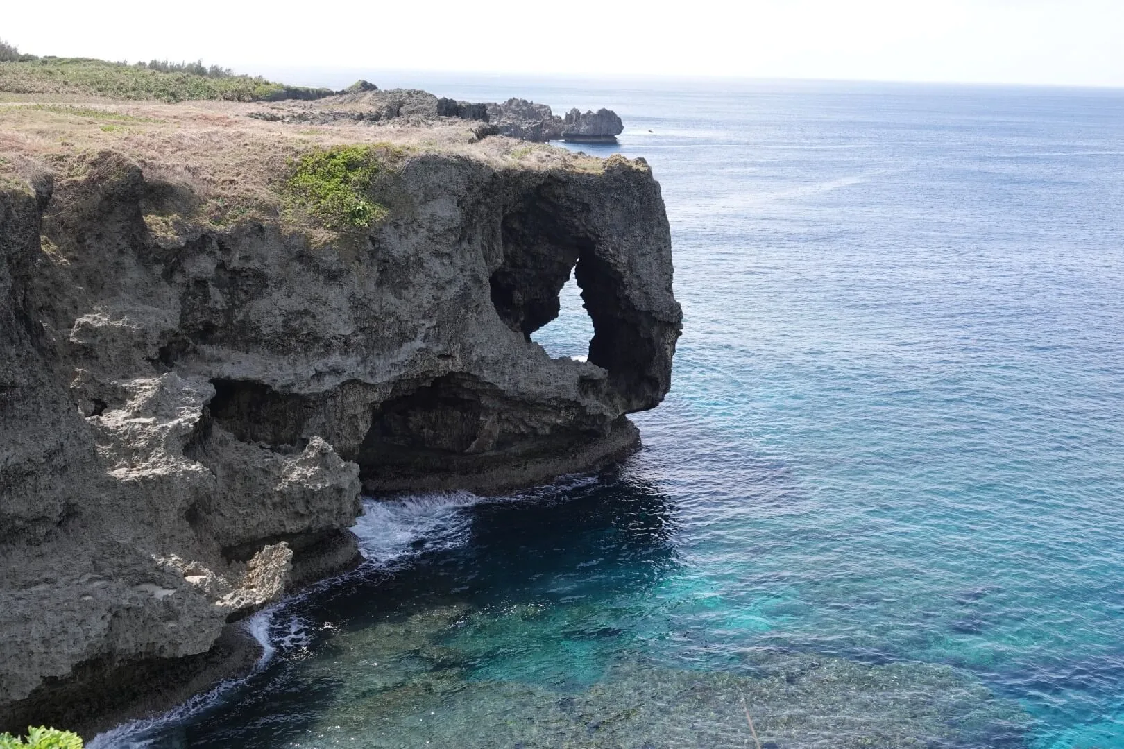 The well-known rock formation of Cape Manzamo.