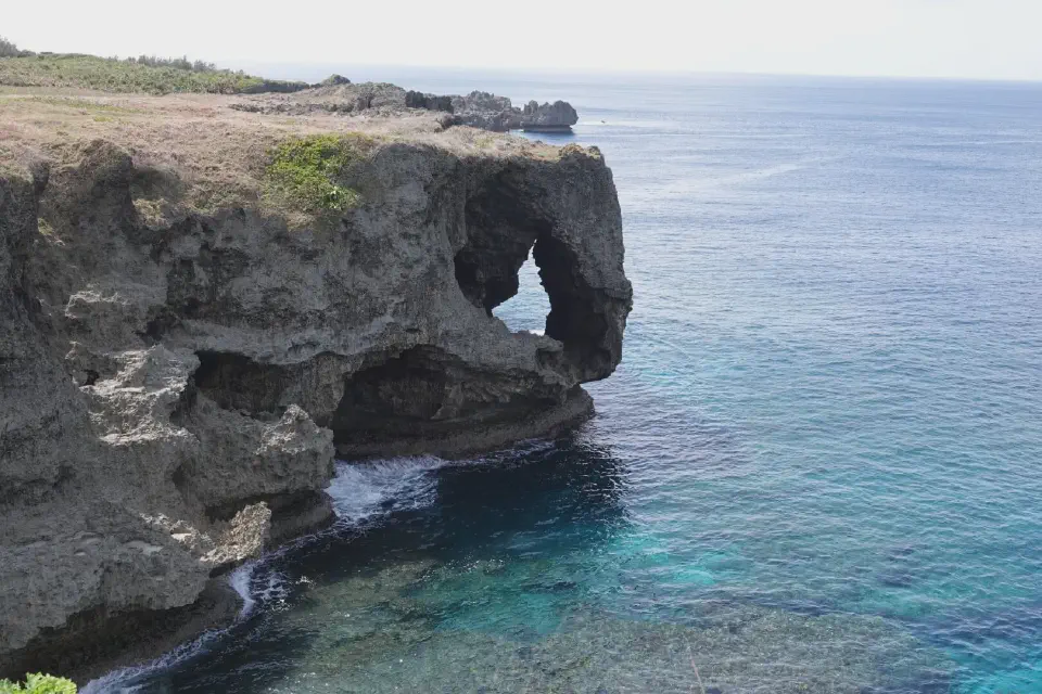 The well-known rock formation of Cape Manzamo.