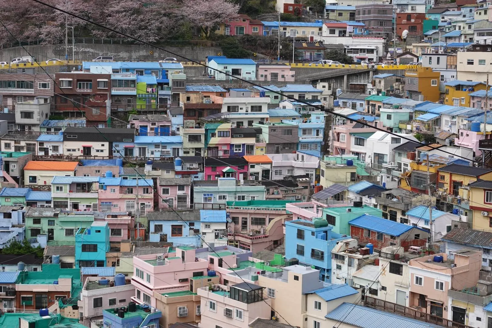 A view of the Culture Village with its colorful houses.