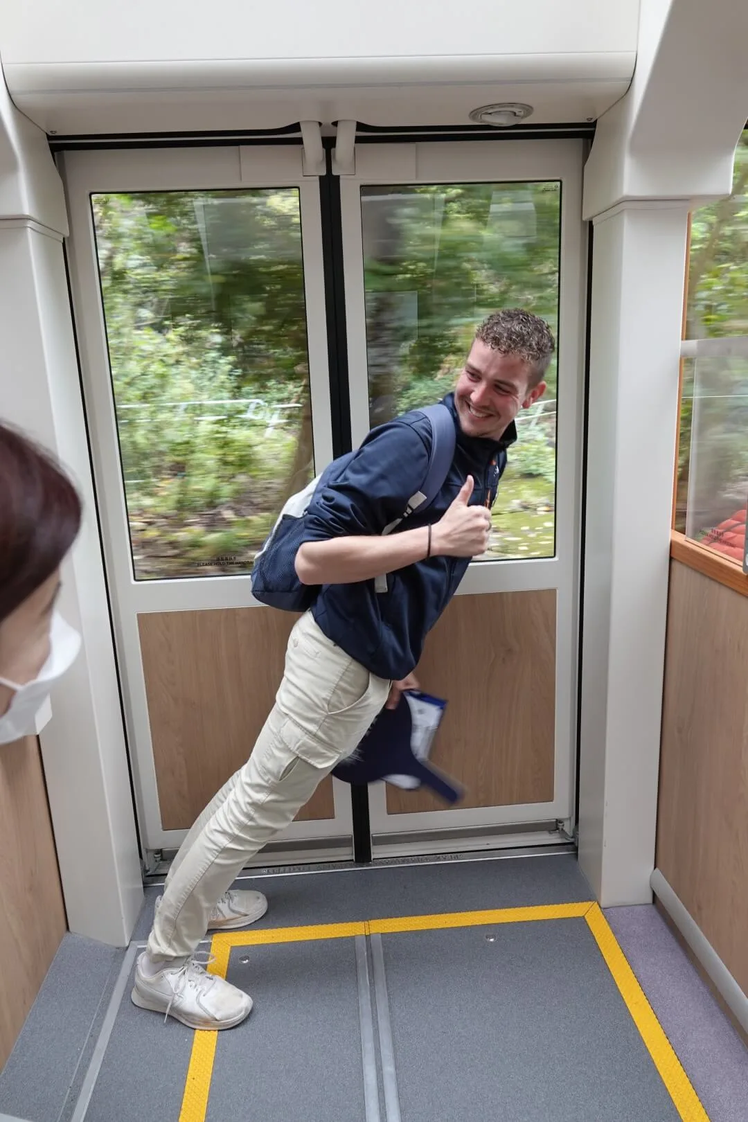 The 27-degree incline of the Peak Tram.