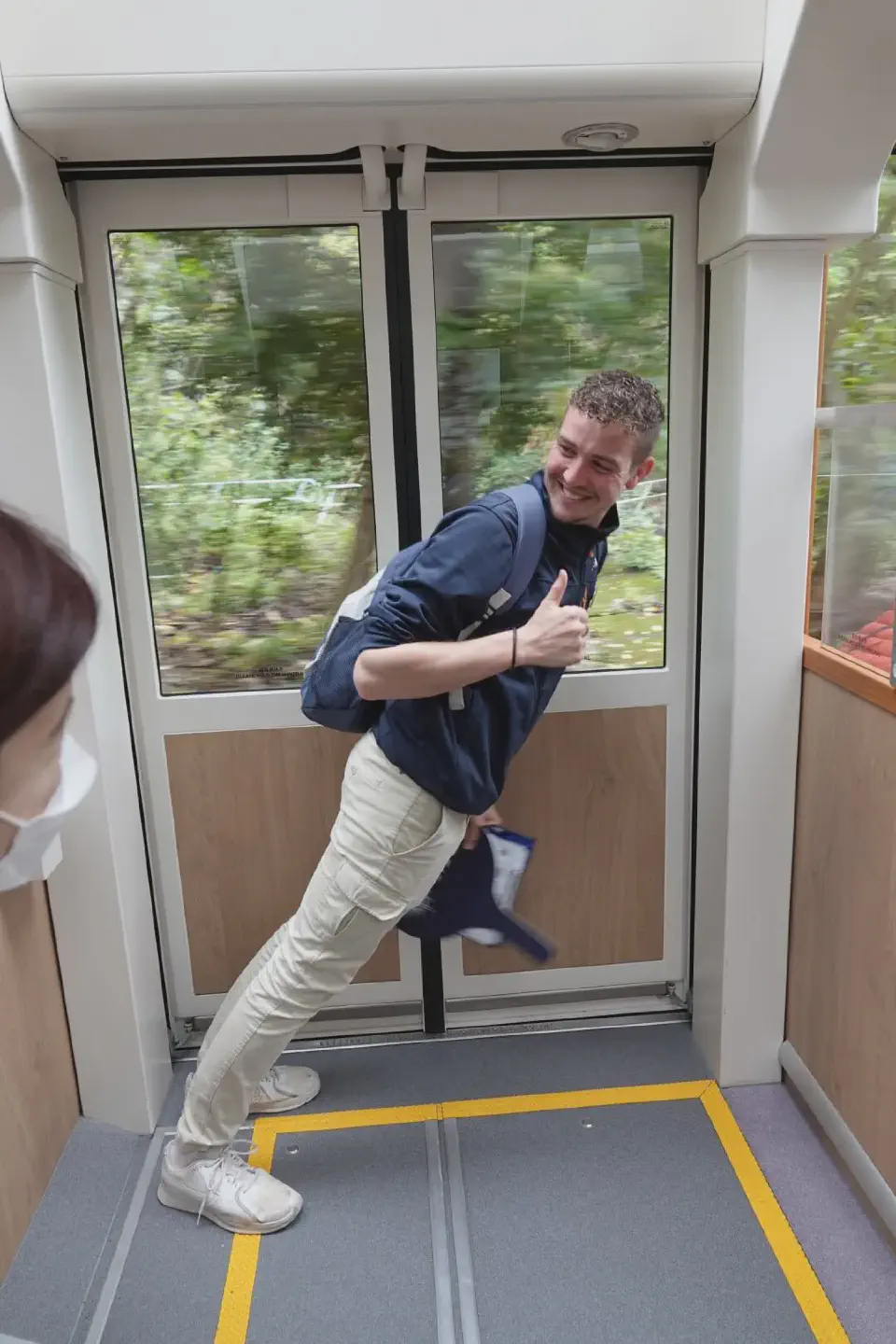 The 27-degree incline of the Peak Tram.