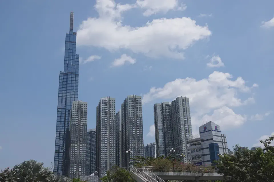 A view of the modern skyscrapers in Ho Chi Minh City.