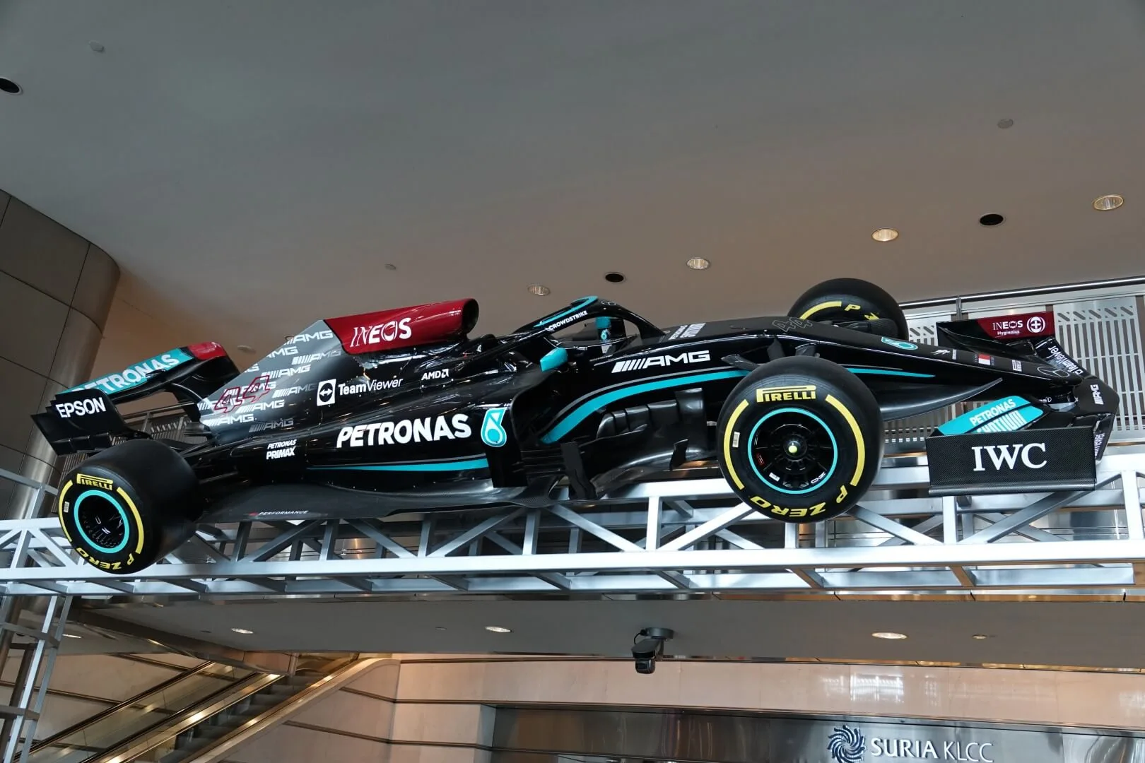 The Formula 1 car driven by Lewis Hamilton.