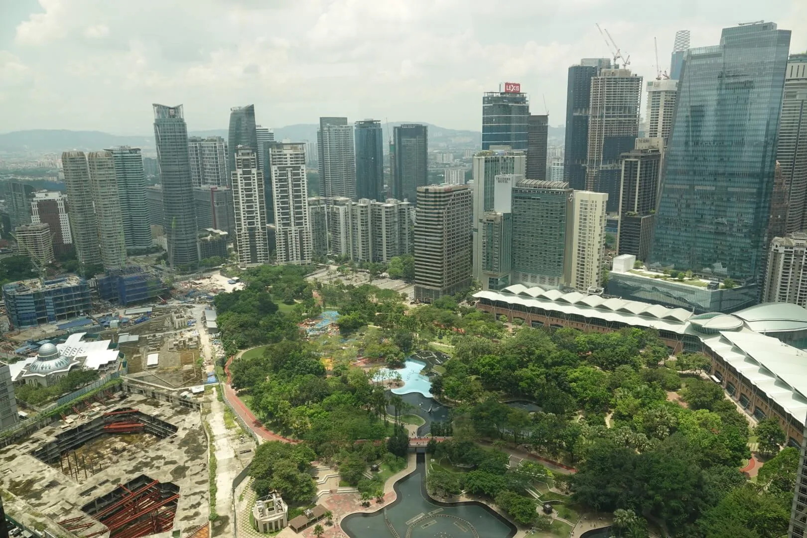 View from the Skybridge overlooking Kuala Lumpur's skyscrapers.