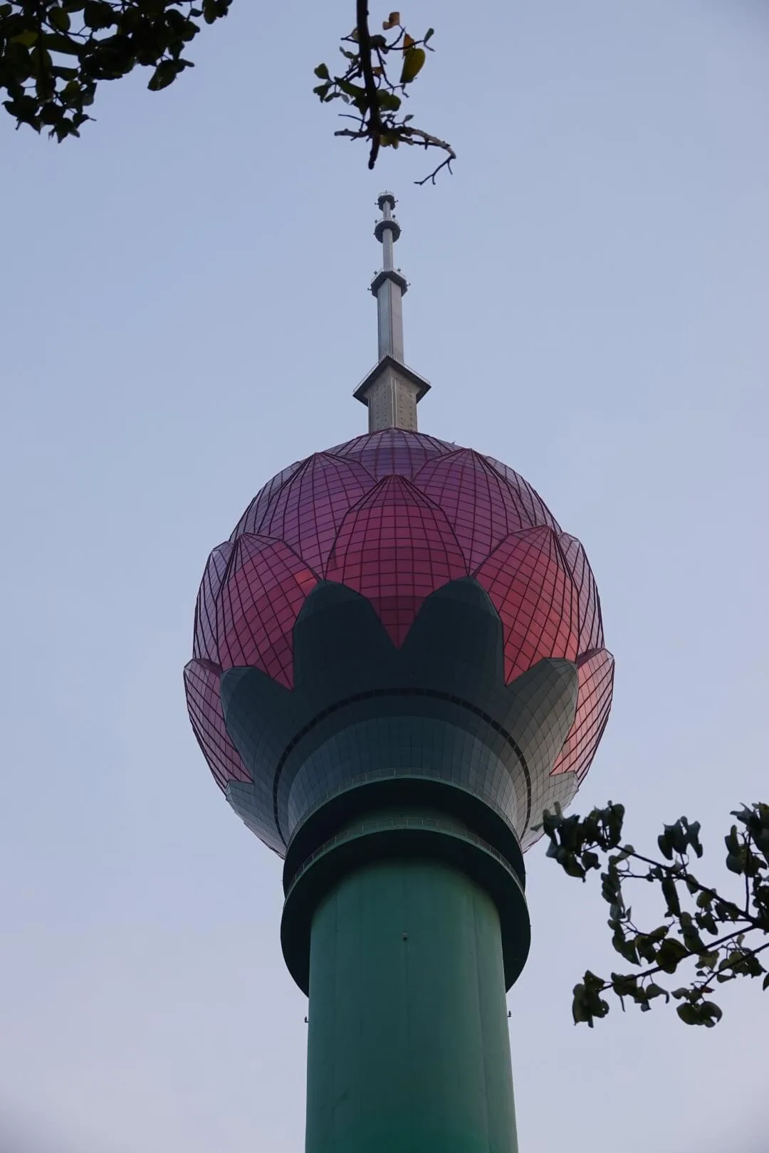 The tip of the Lotus Tower.