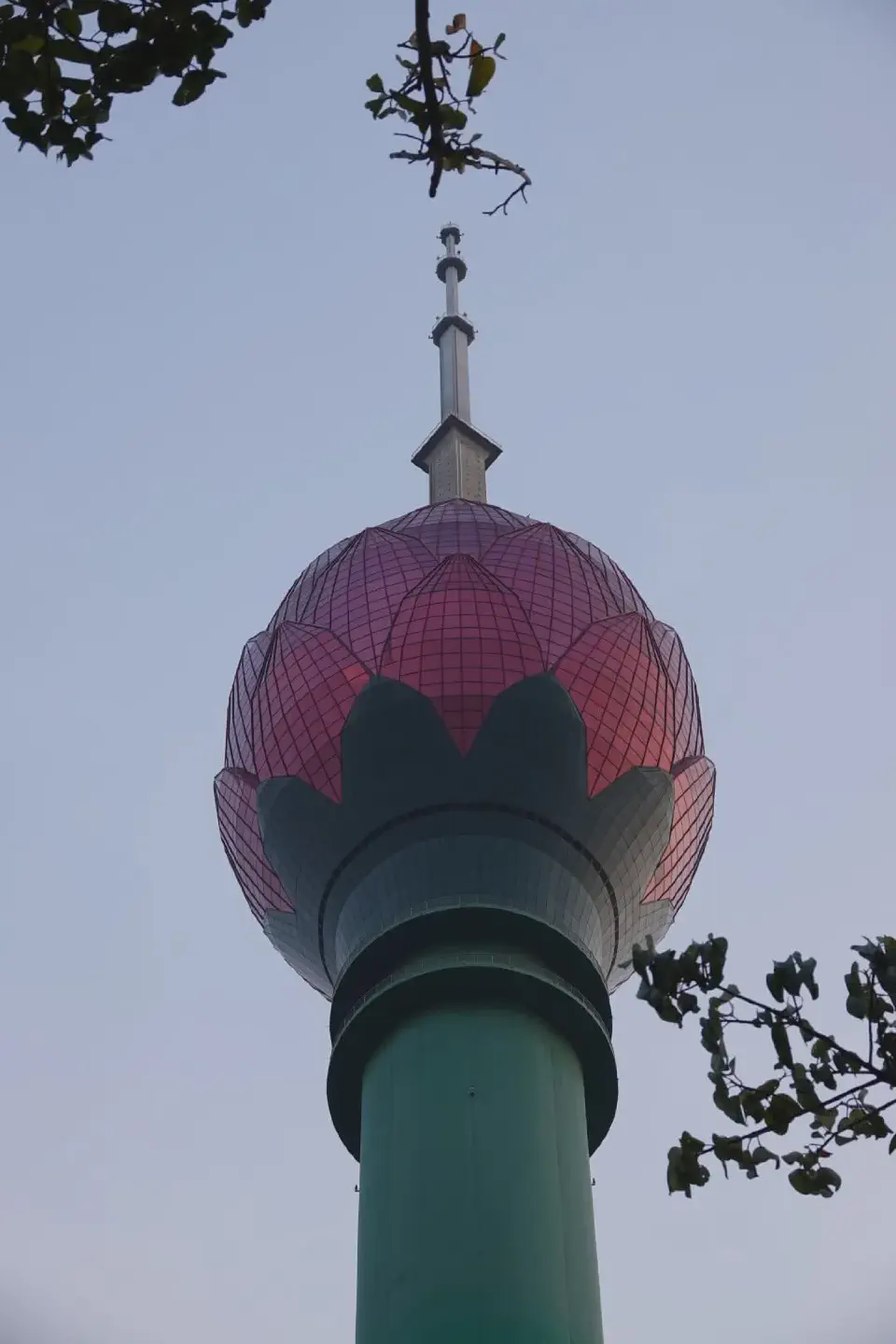 The tip of the Lotus Tower.