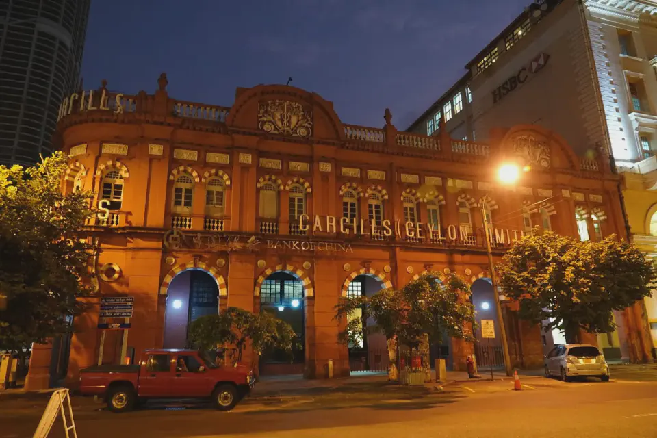 A glimpse of the Fort District at night.