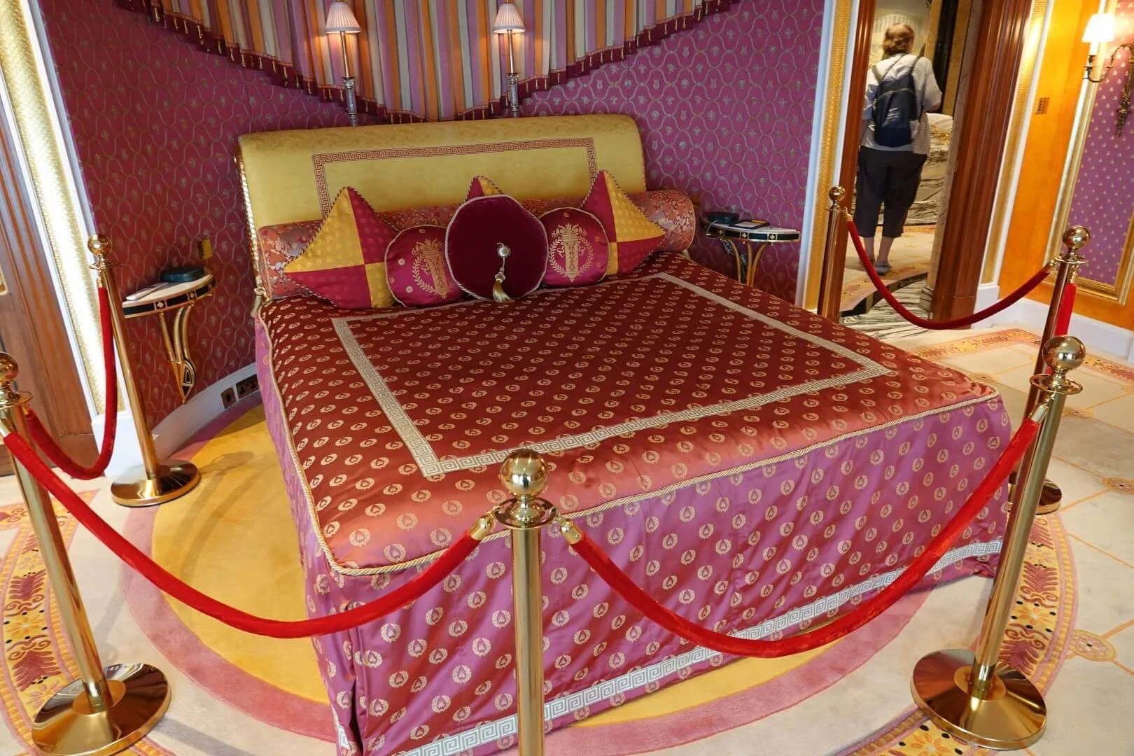 A luxurious bed inside one of the hotel's suites.