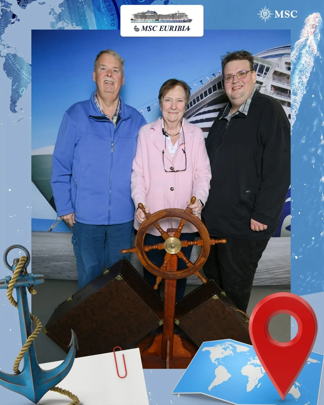 The traditional embarkation photo was, of course, a must - a keepsake right at the very start of our voyage.