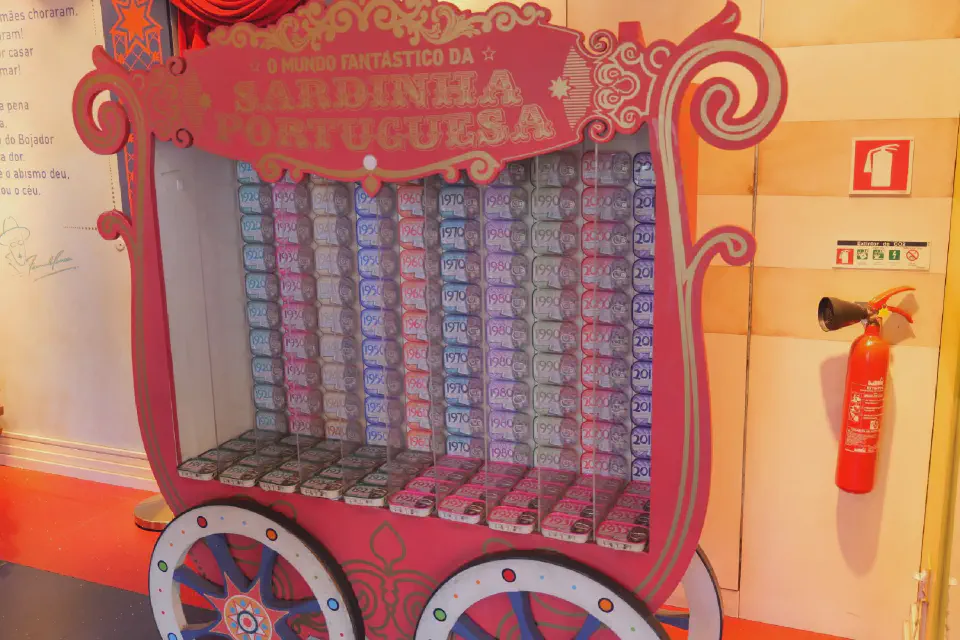 The 'Wonderland of Portuguese Sardines' - colorful cans marked by year, a curious and very typical Lisbon souvenir.