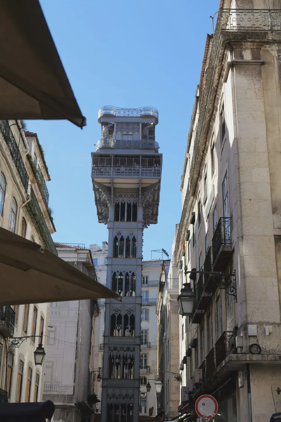 The Elevador de Santa Justa - Lisbon’s most famous elevator, connecting the lower Baixa with the higher Chiado since 1902.