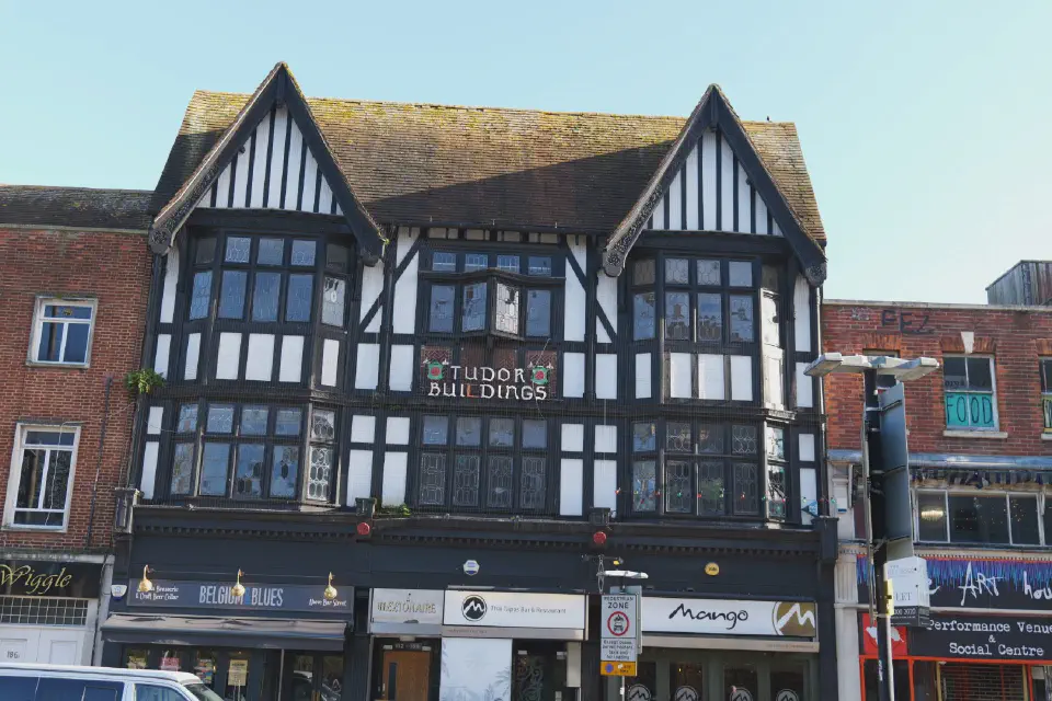 The Tudor Buildings in Southampton - an example of traditional half-timbered architecture.